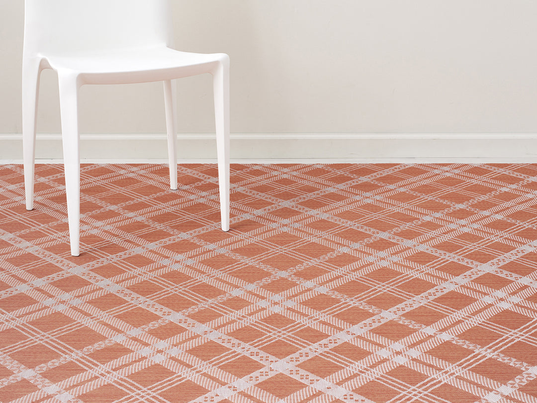 Martha Stewart x Chilewich Ribbons Woven Floormat Rug (Burnt Coral)