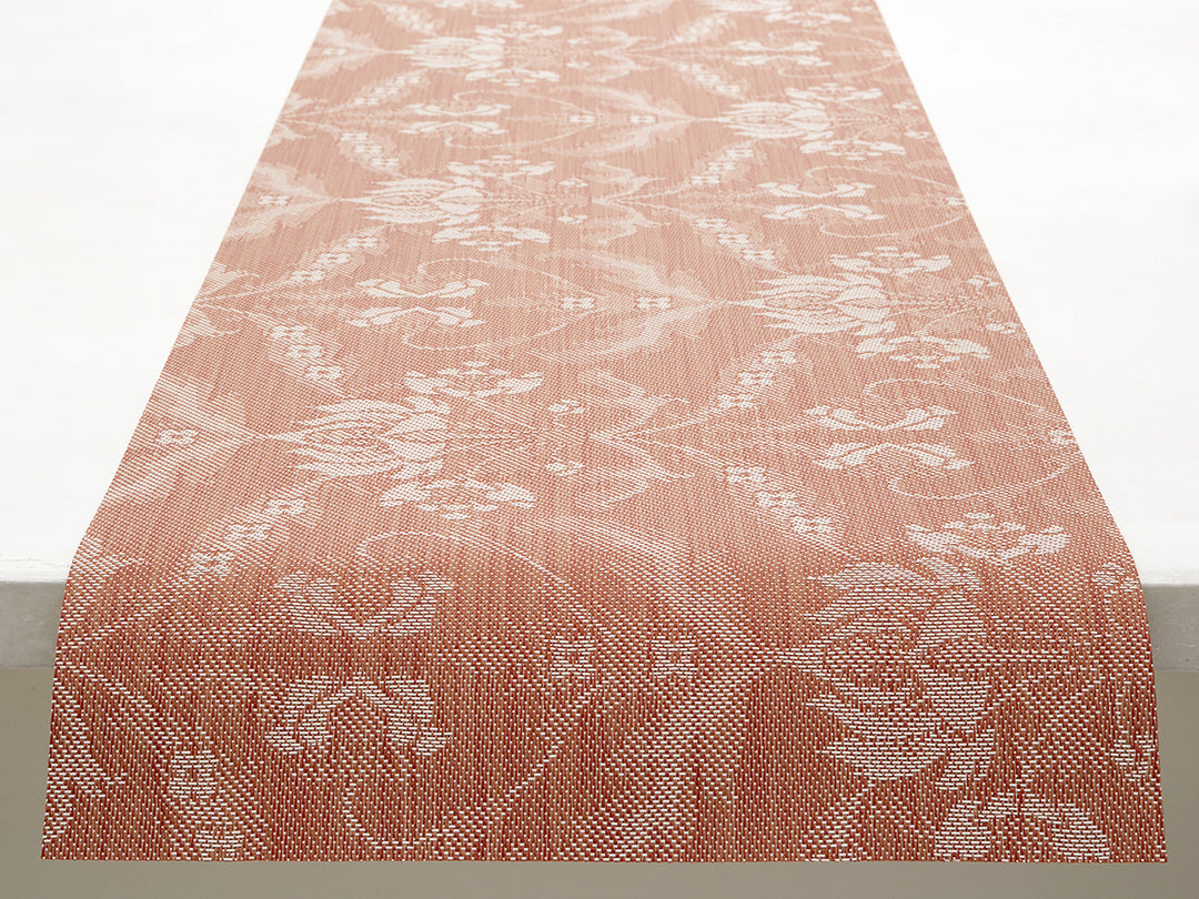 Martha Stewart x Chilewich Damask Table Runner (Burnt Coral)