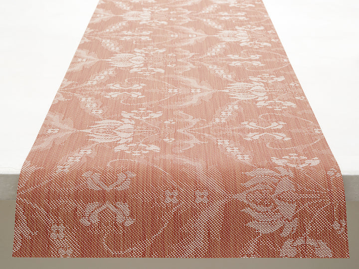 Martha Stewart x Chilewich Damask Table Runner (Burnt Coral)