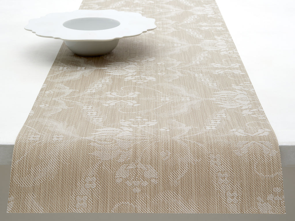 Martha Stewart x Chilewich Damask Table Runner (Flax)