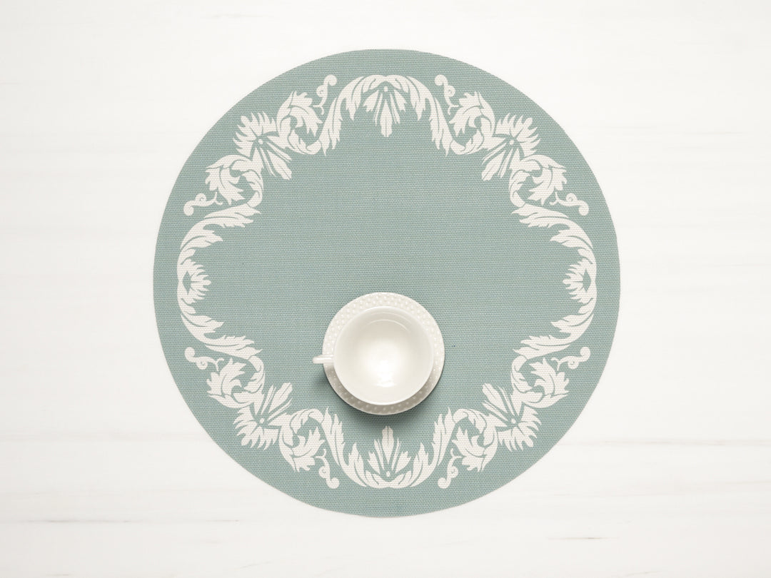 Martha Stewart x Chilewich Scroll 15" Round Place Mats Set/4 (Abalone)