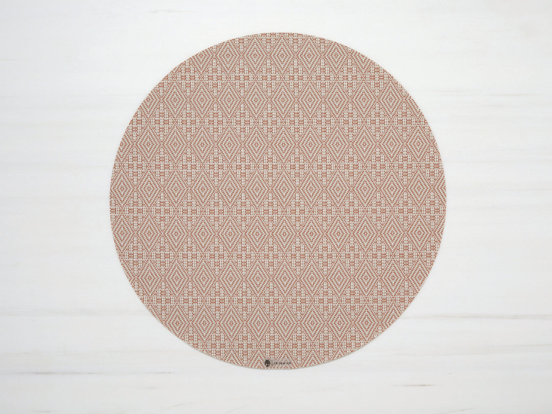 Martha Stewart x Chilewich Boxwood 15" Round Place Mats Set/4 (Burnt Coral)