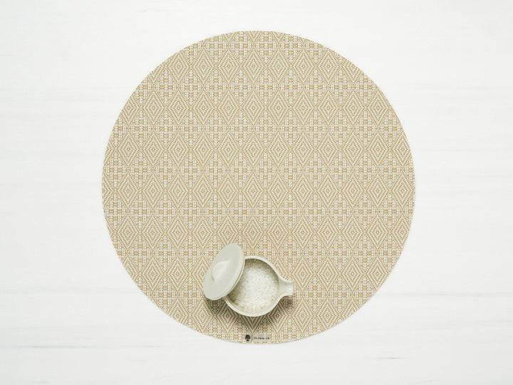 Martha Stewart x Chilewich Boxwood 15" Round Place Mats Set/4 (Wheat)