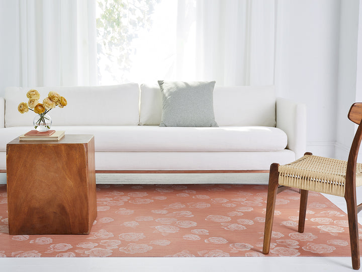 Martha Stewart x Chilewich Rosette Woven Floormat Rug (Burnt Coral)