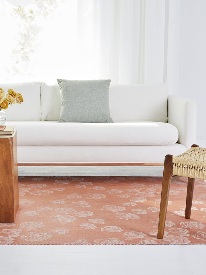 Martha Stewart x Chilewich Rosette Woven Floormat Rug (Burnt Coral)