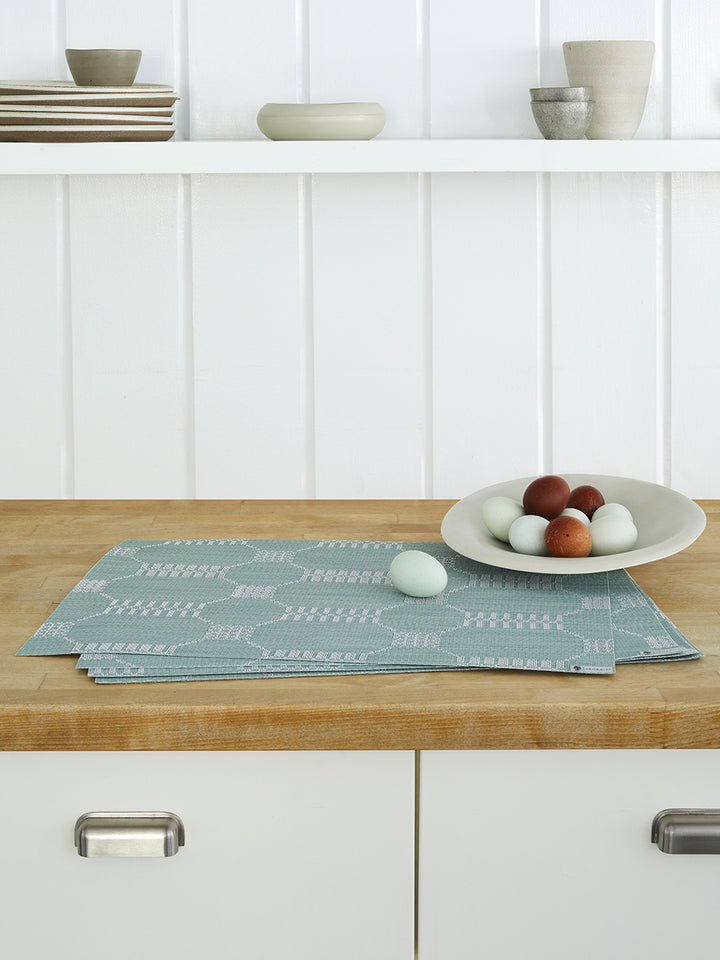 Martha Stewart x Chilewich Coverlet Rectangle Place Mats Set/4 (Abalone)