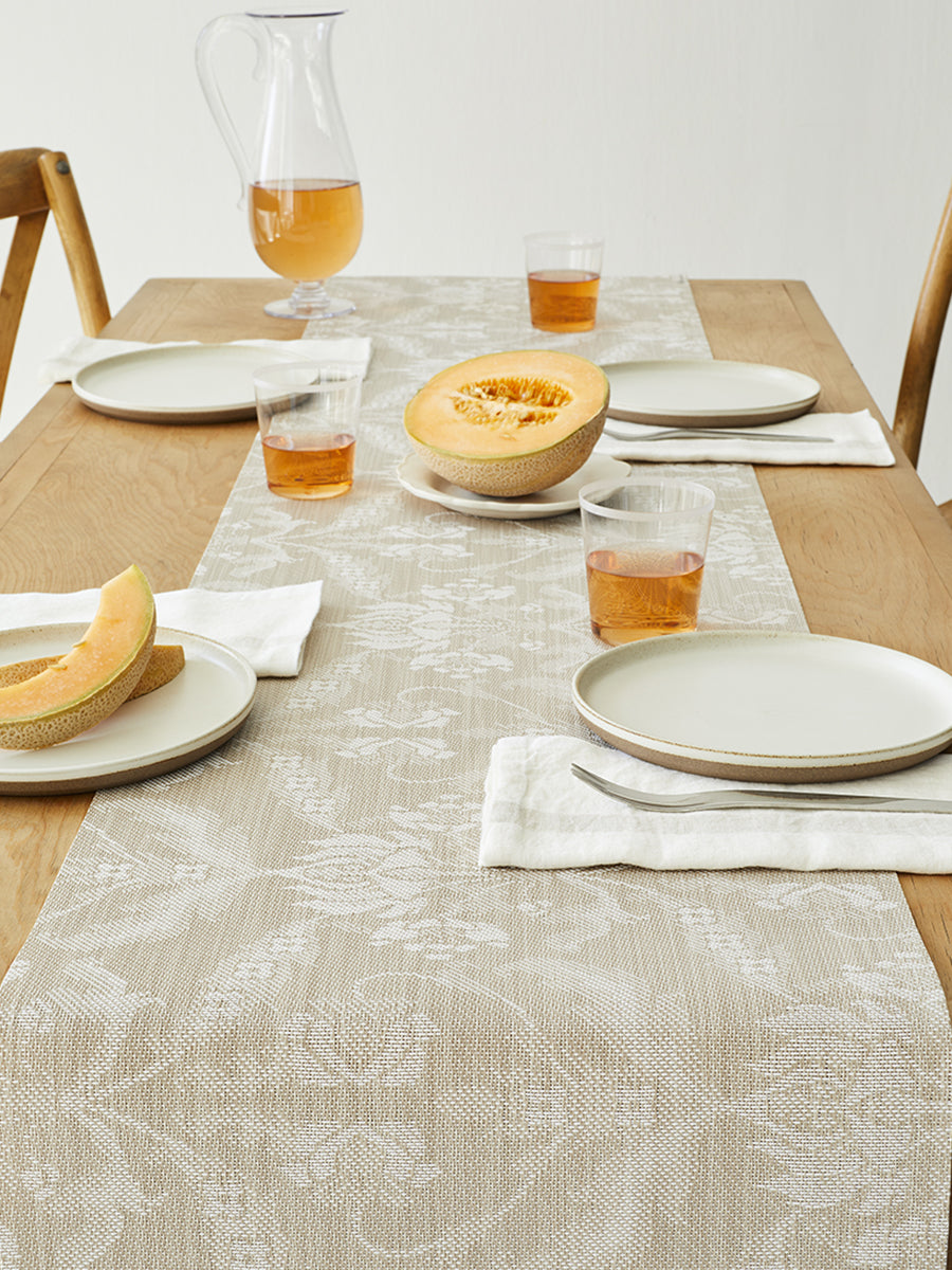 Martha Stewart x Chilewich Damask Table Runner (Flax)