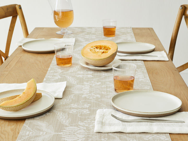 Martha Stewart x Chilewich Damask Table Runner (Flax)