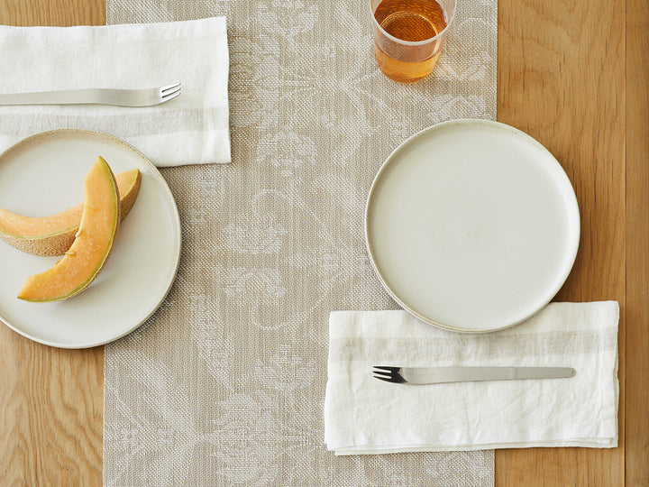 Martha Stewart x Chilewich Damask Table Runner (Flax)