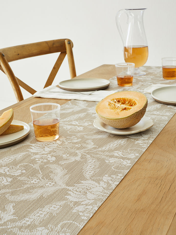 Martha Stewart x Chilewich Damask Table Runner (Flax)