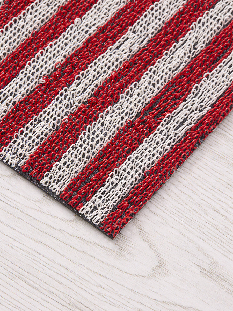 Chilewich Breton Stripe Shag Floor Mats (Candy)