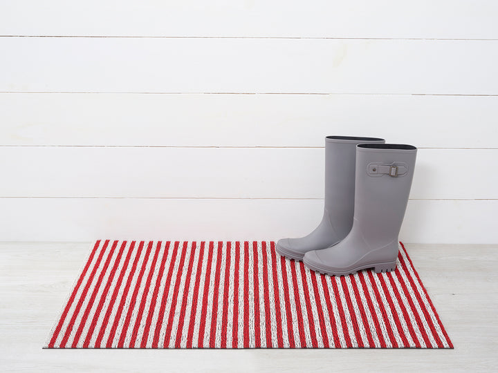 Chilewich Breton Stripe Shag Floor Mats (Candy)
