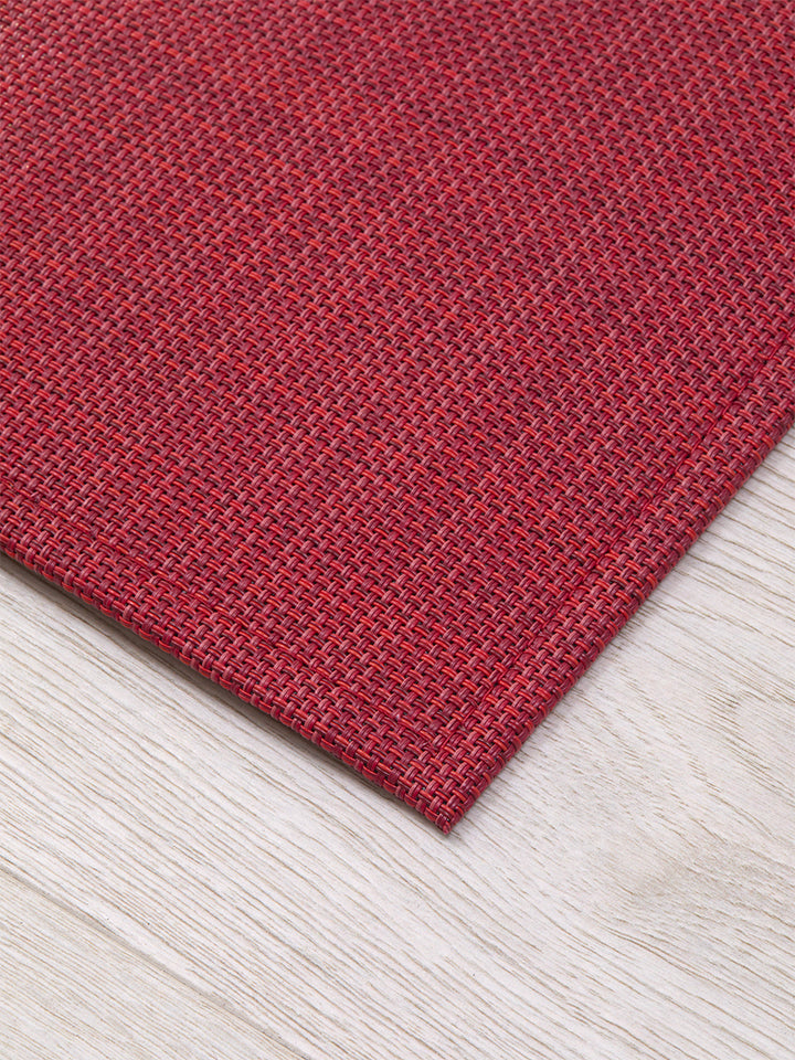Chilewich Mini Basketweave Woven Floor Mats (Scarlet)