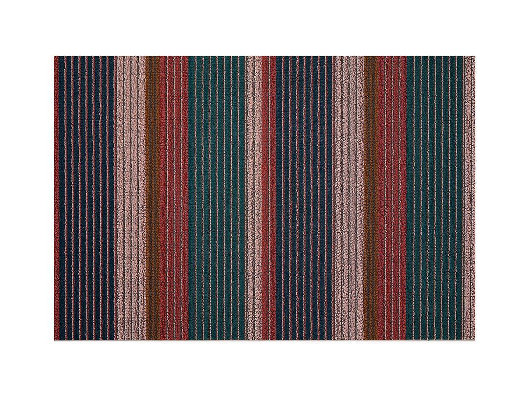 Chilewich Pleat Stripe Shag Floor Mats (Raspberry)