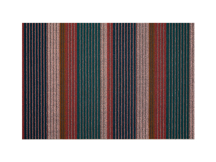 Chilewich Pleat Stripe Shag Floor Mats (Raspberry)