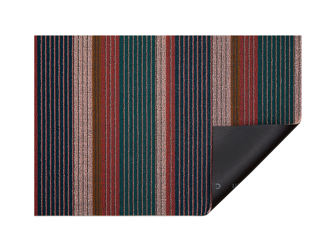 Chilewich Pleat Stripe Shag Floor Mats (Raspberry)