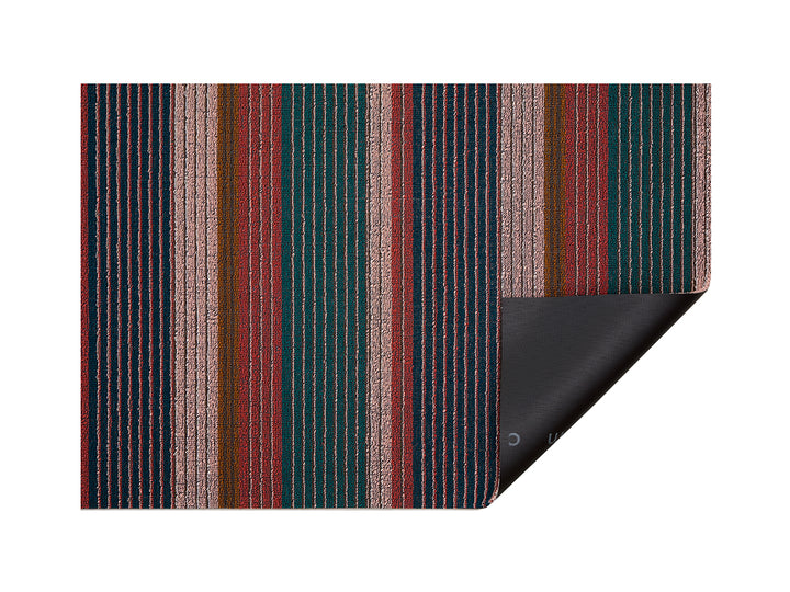Chilewich Pleat Stripe Shag Floor Mats (Raspberry)