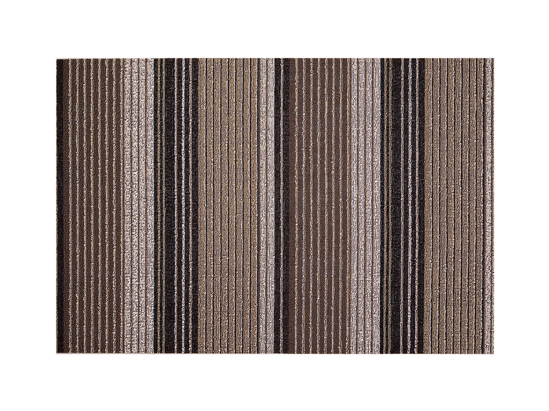 Chilewich Pleat Stripe Shag Floor Mats (Oyster)