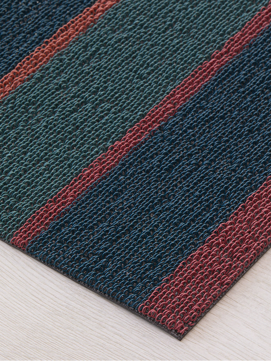 Chilewich Bolt Stripe Shag Floor Mats (Raspberry)