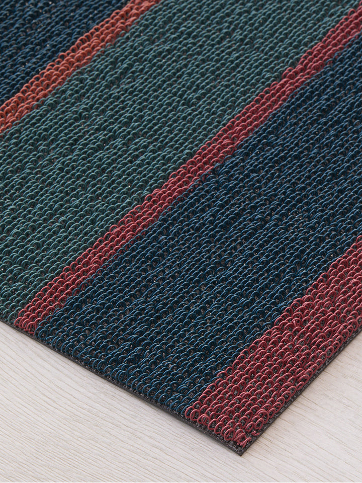 Chilewich Bolt Stripe Shag Floor Mats (Raspberry)