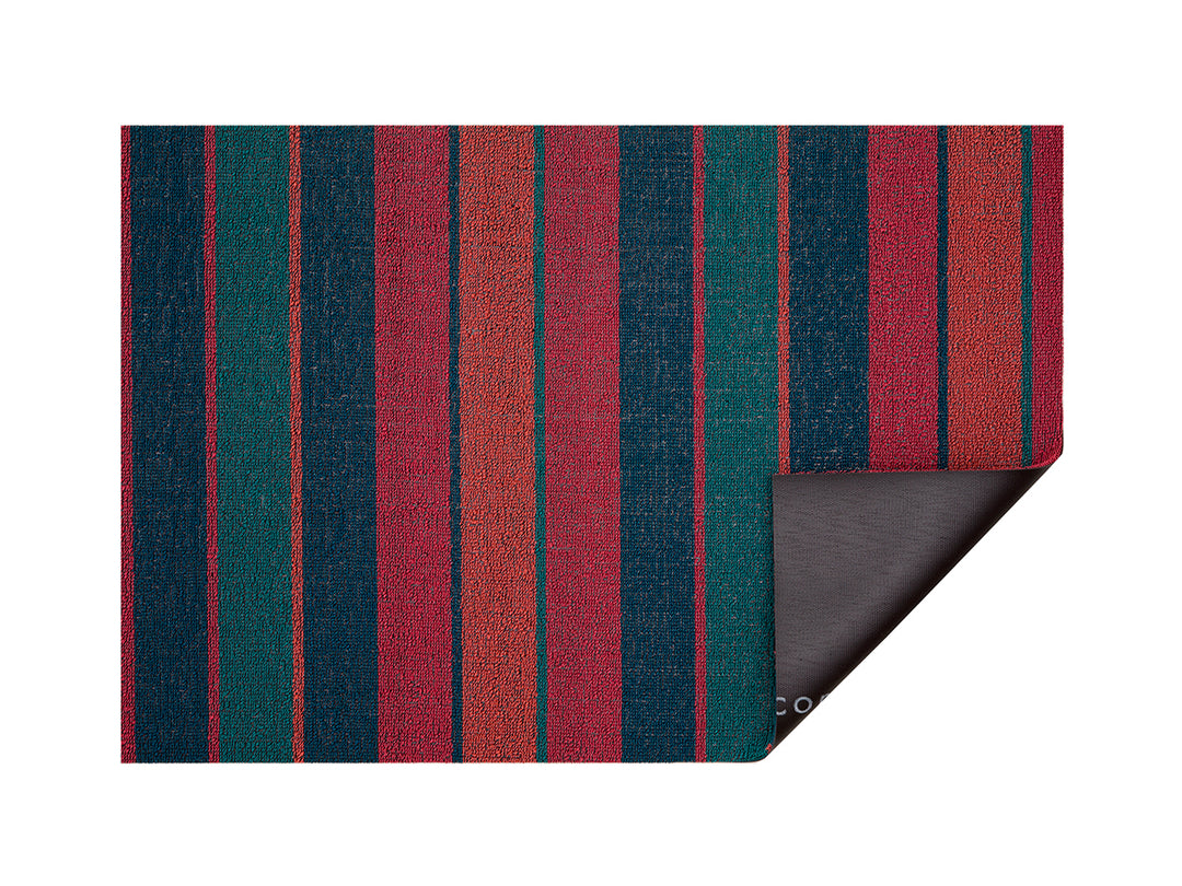 Chilewich Bolt Stripe Shag Floor Mats (Raspberry)