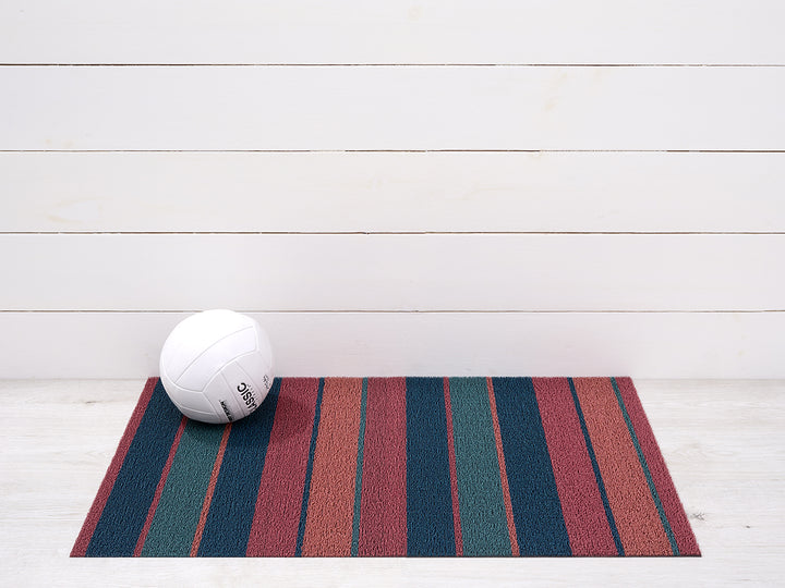 Chilewich Bolt Stripe Shag Floor Mats (Raspberry)