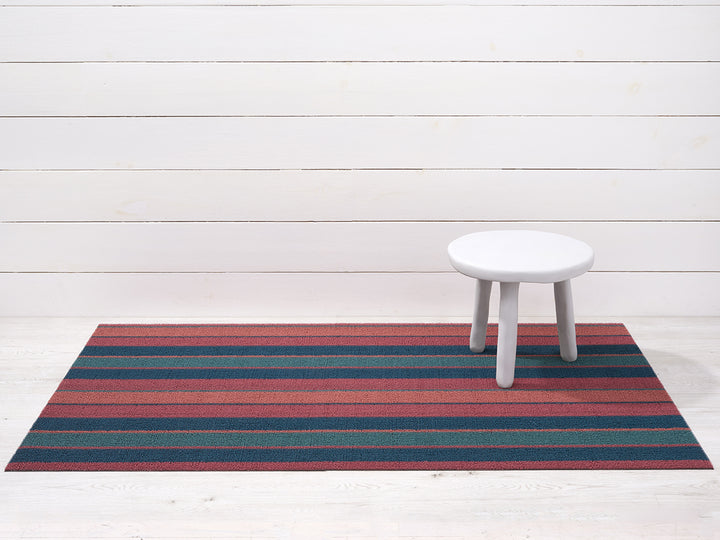 Chilewich Bolt Stripe Shag Floor Mats (Raspberry)