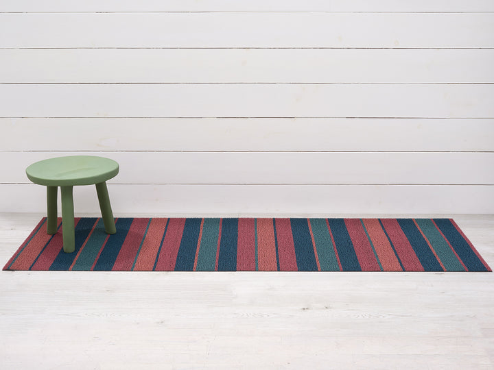 Chilewich Bolt Stripe Shag Floor Mats (Raspberry)