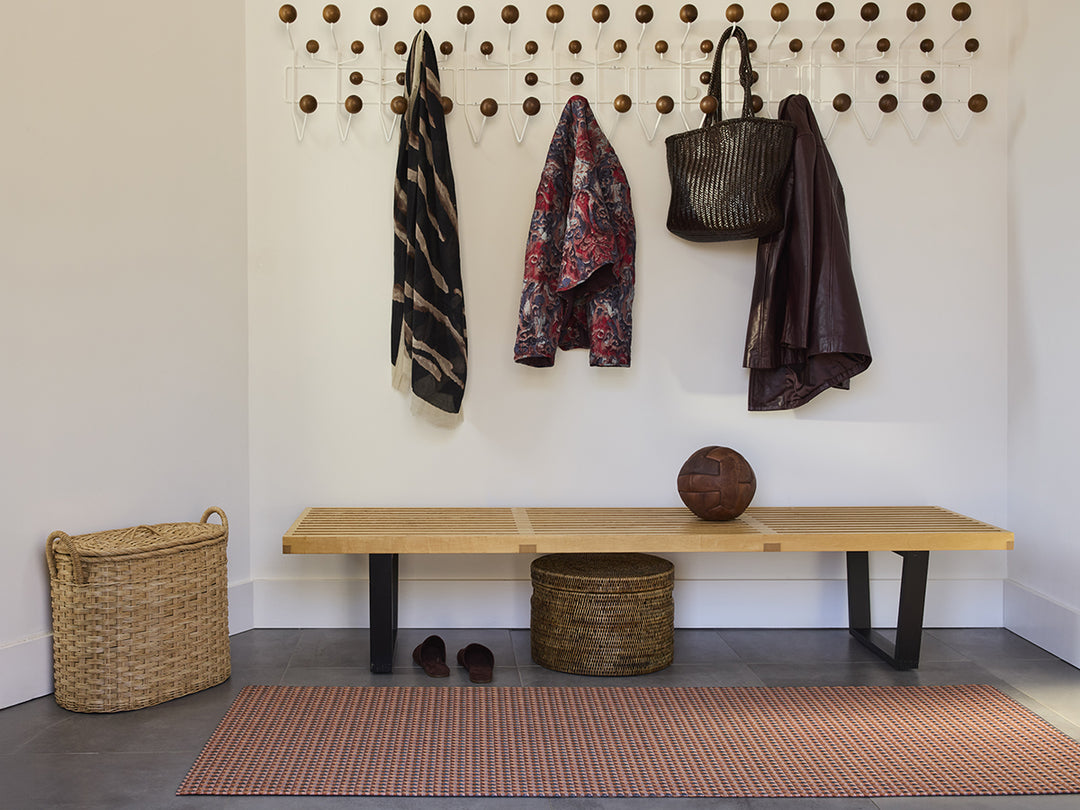 Chilewich Crane Woven Floormat Rug (Raspberry)