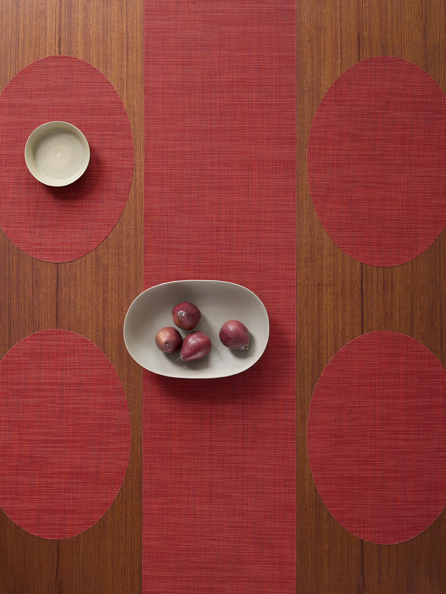 Chilewich Mini Basketweave Oval Place Mats Set/4 (Scarlet)