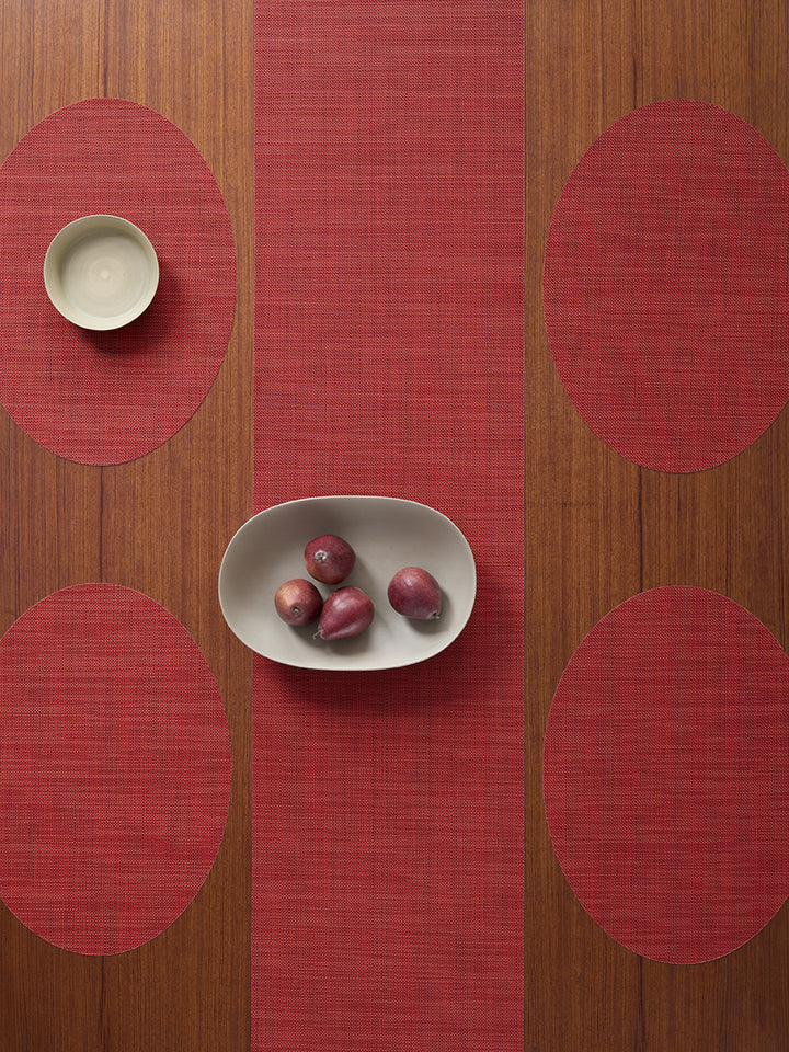 Chilewich Mini Basketweave Oval Place Mats Set/4 (Scarlet)