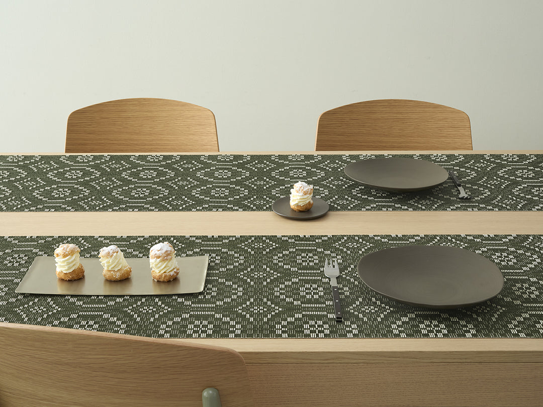 Chilewich Overshot Table Runner (Thyme)