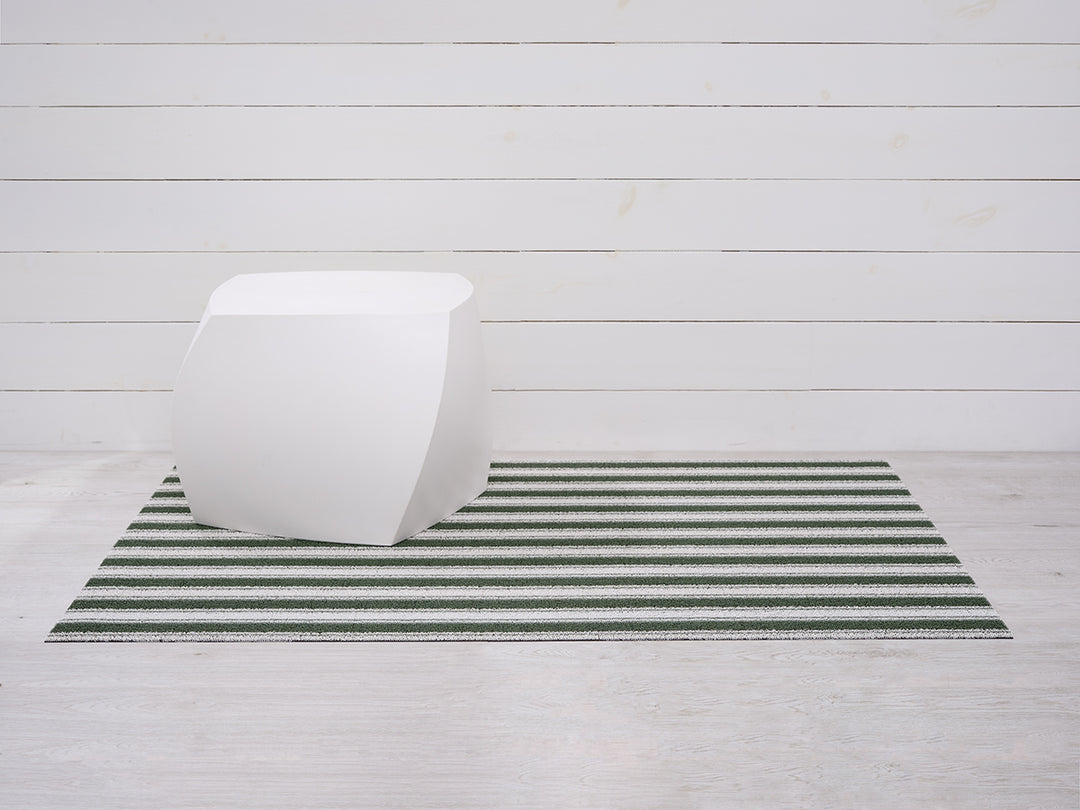 Martha Stewart x Chilewich Boardwalk Stripe Shag Floor Mats (Fern)