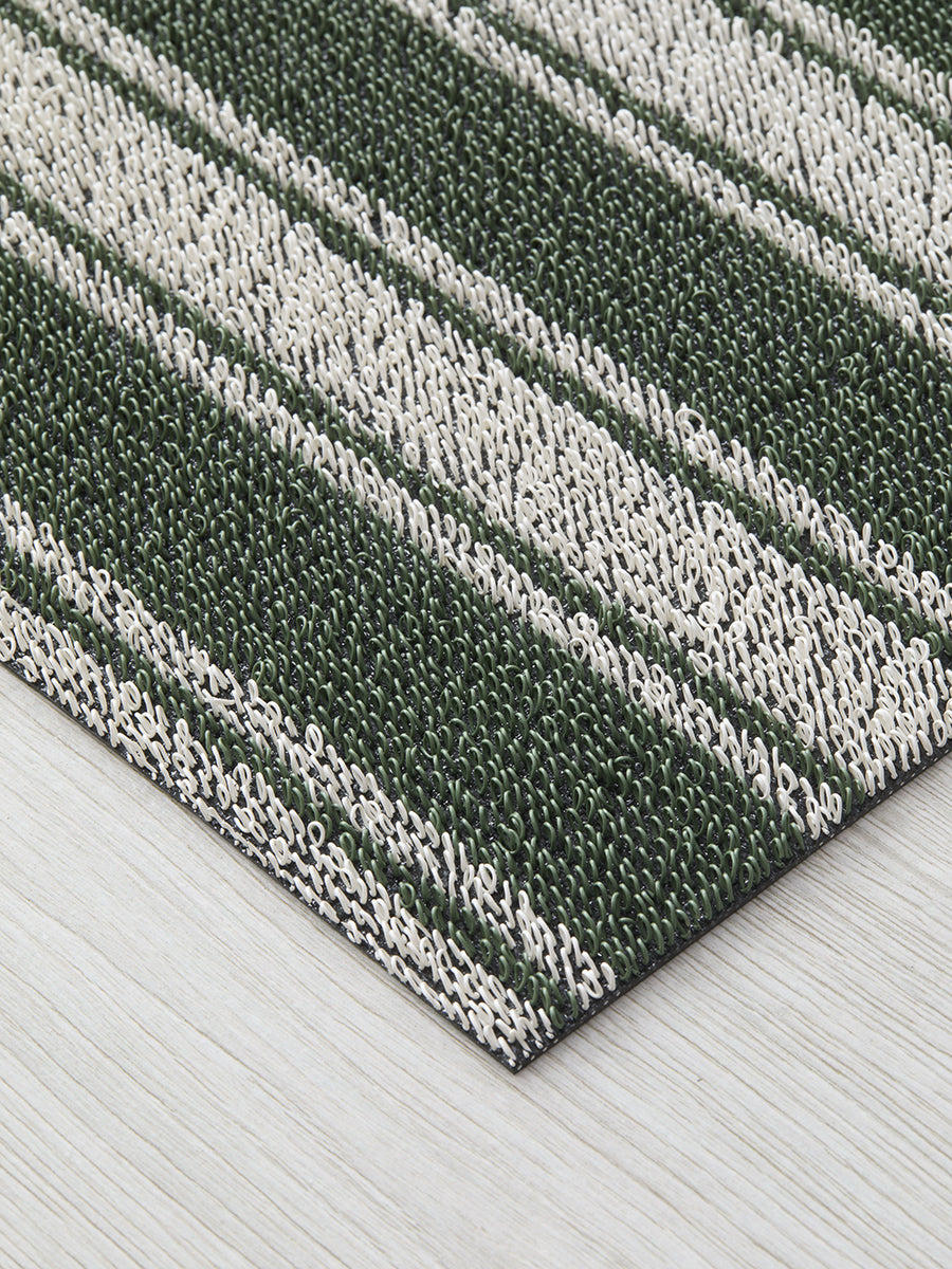 Martha Stewart x Chilewich Boardwalk Stripe Shag Floor Mats (Fern)