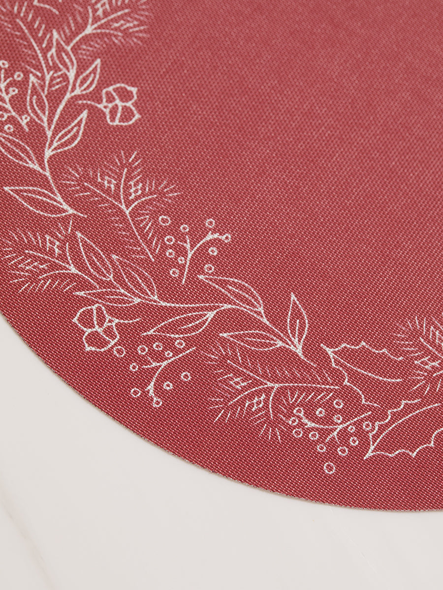 Martha Stewart x Chilewich Wreath Round Place Mats Set/4 (Crimson)