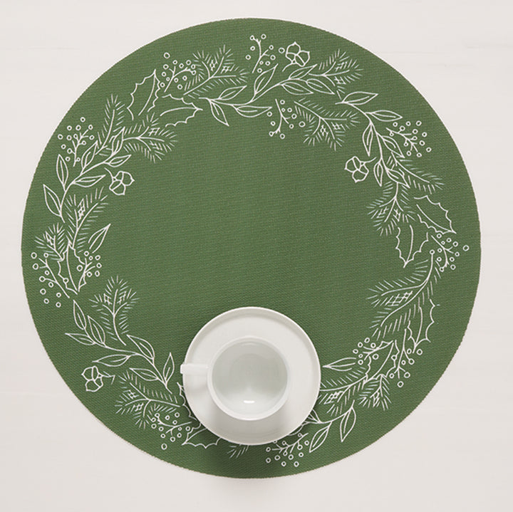 Martha Stewart x Chilewich Wreath Round Place Mats Set/4 (Elm)