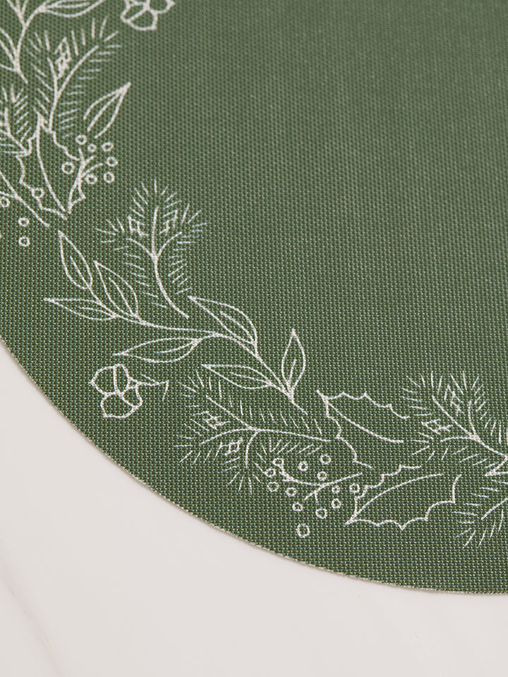 Martha Stewart x Chilewich Wreath Round Place Mats Set/4 (Elm)