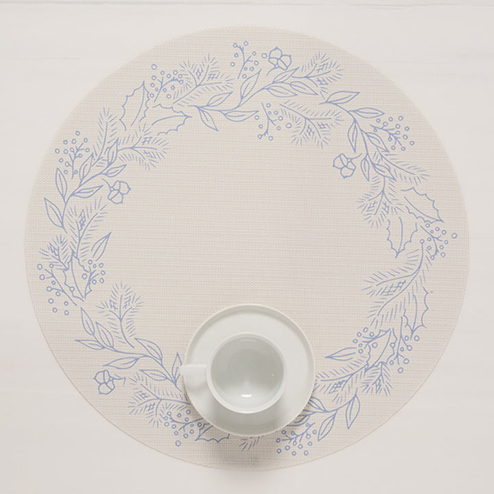 Martha Stewart x Chilewich Wreath Round Place Mats Set/4 (Frost)
