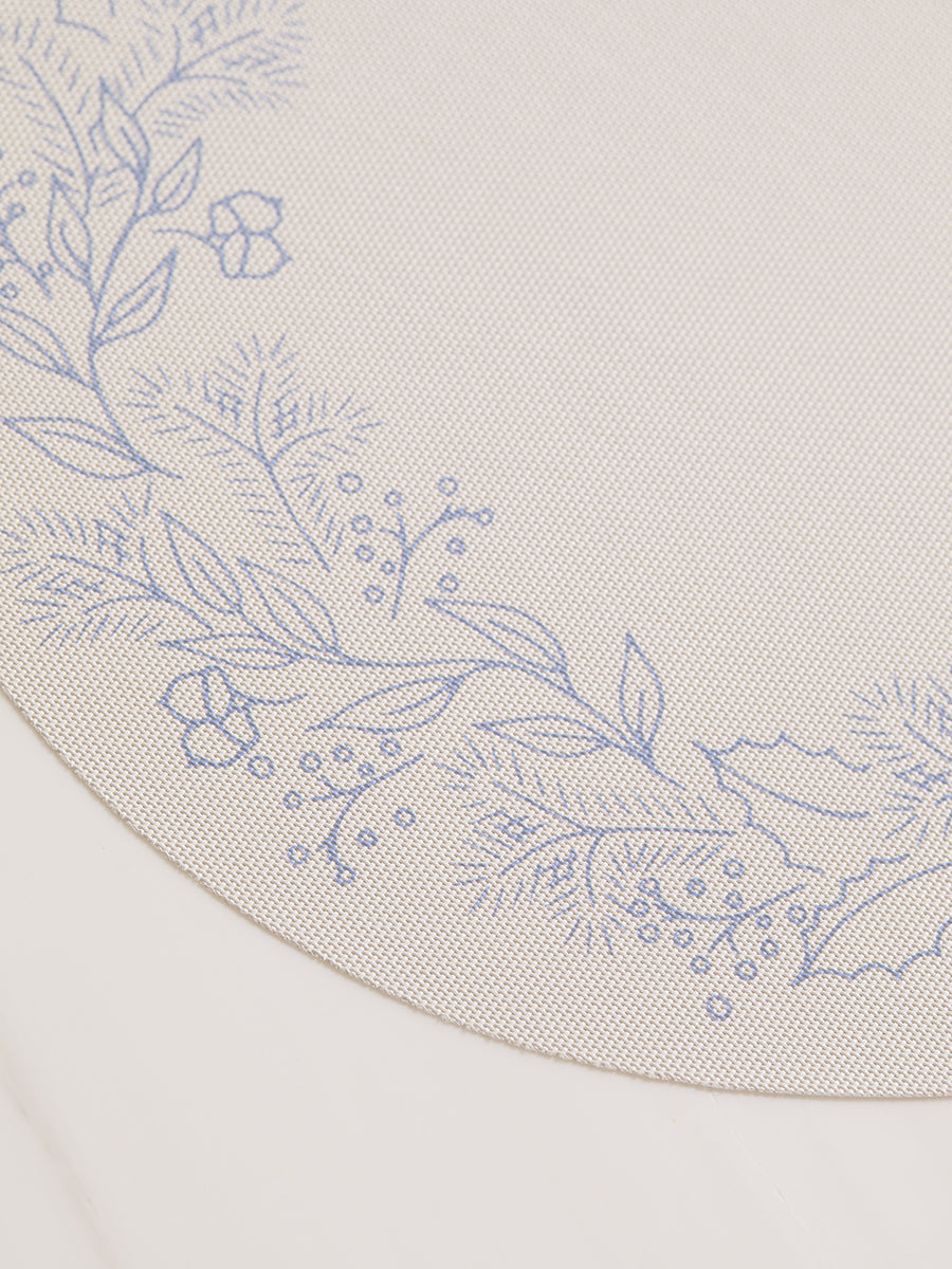 Martha Stewart x Chilewich Wreath Round Place Mats Set/4 (Frost)