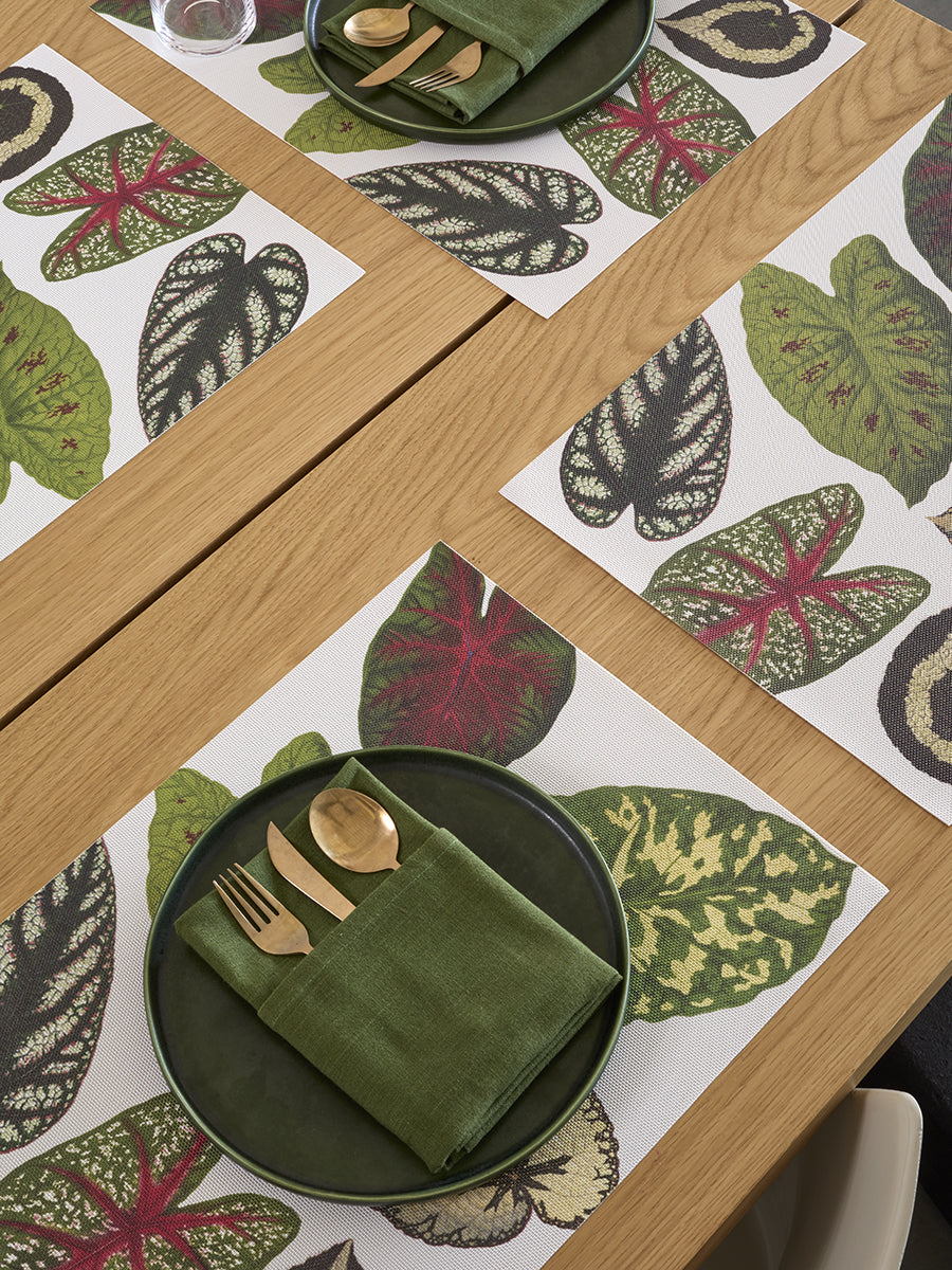 Martha Stewart x Chilewich Scattered Leaves Rectangular Placemats Set/4