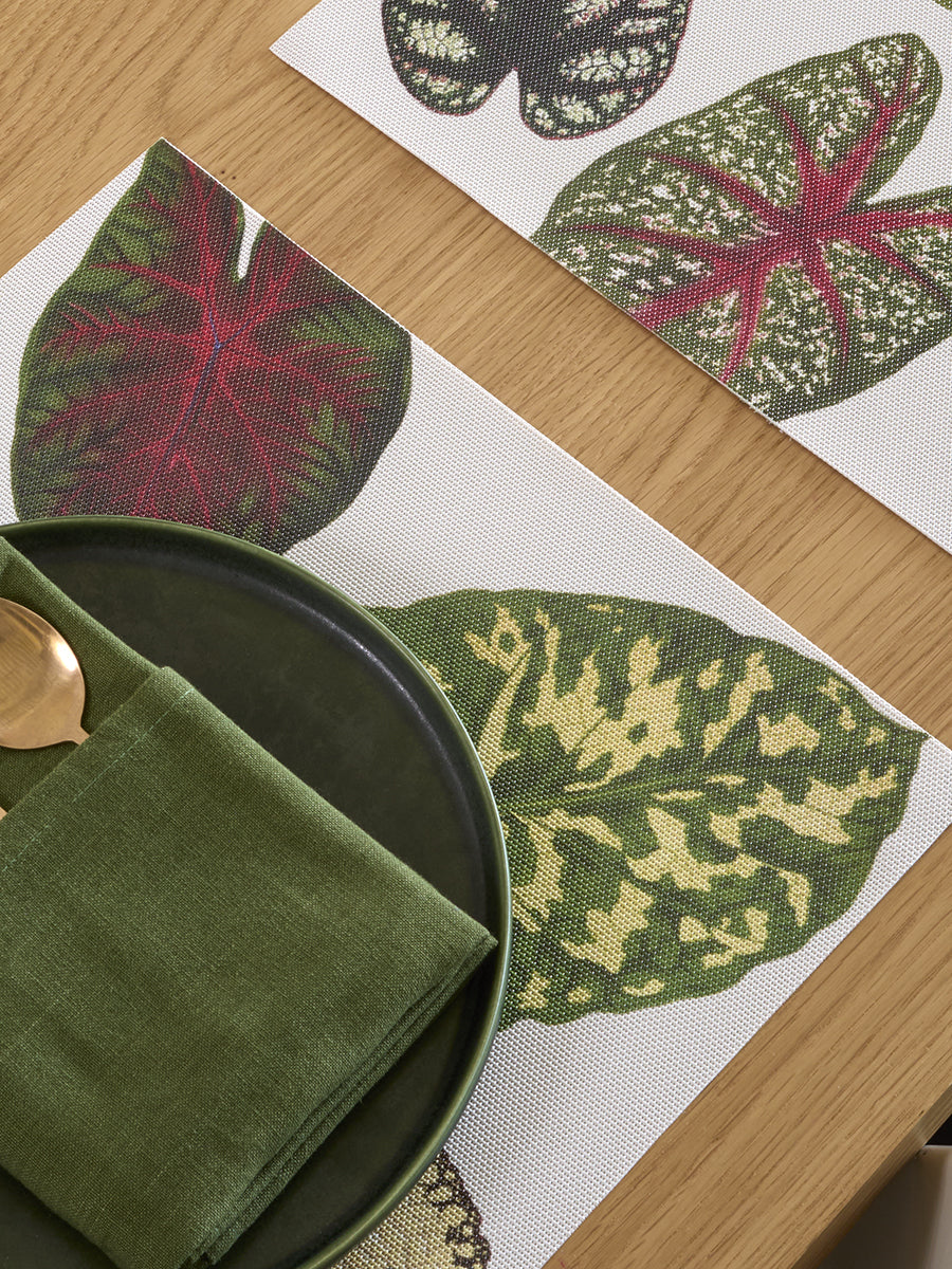 Martha Stewart x Chilewich Scattered Leaves Rectangular Placemats Set/4