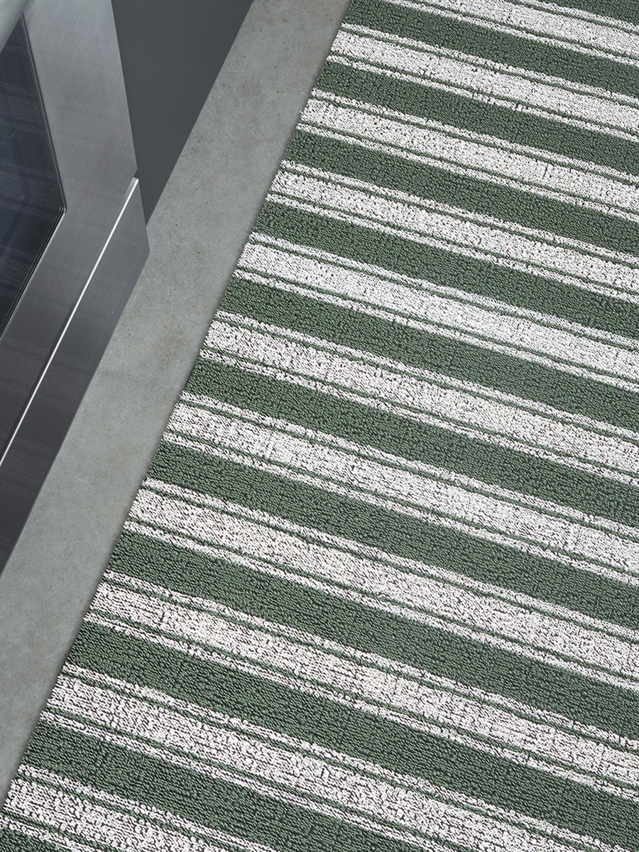 Martha Stewart x Chilewich Boardwalk Stripe Shag Floor Mats (Fern)