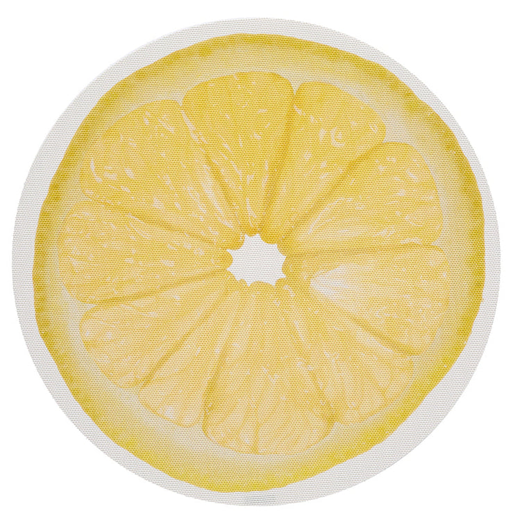Chilewich Citrus Round Vinyl Place Mats Set/4 (Lemon)