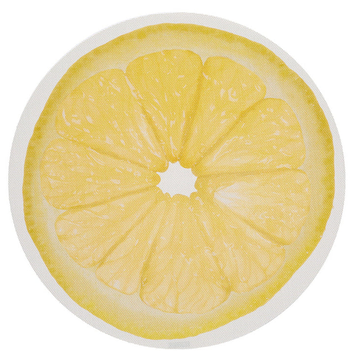 Chilewich Citrus Round Vinyl Place Mats Set/4 (Lemon)