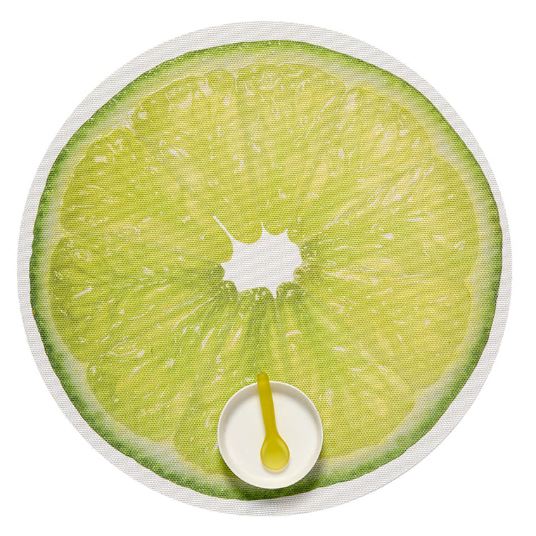 Chilewich Citrus Round Vinyl Place Mats Set/4 (Lime)
