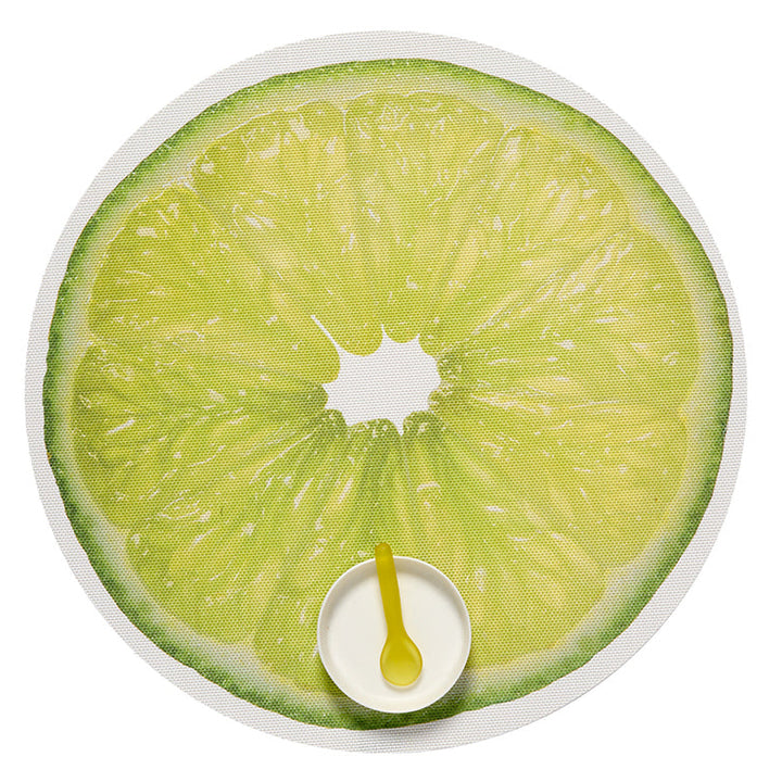 Chilewich Citrus Round Vinyl Place Mats Set/4 (Lime)