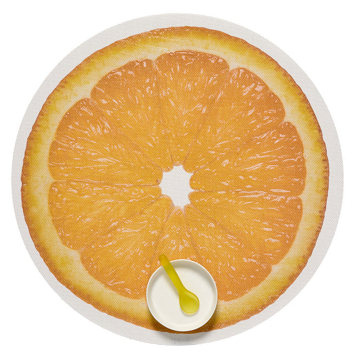Chilewich Citrus Round Vinyl Place Mats Set/4 (Orange)