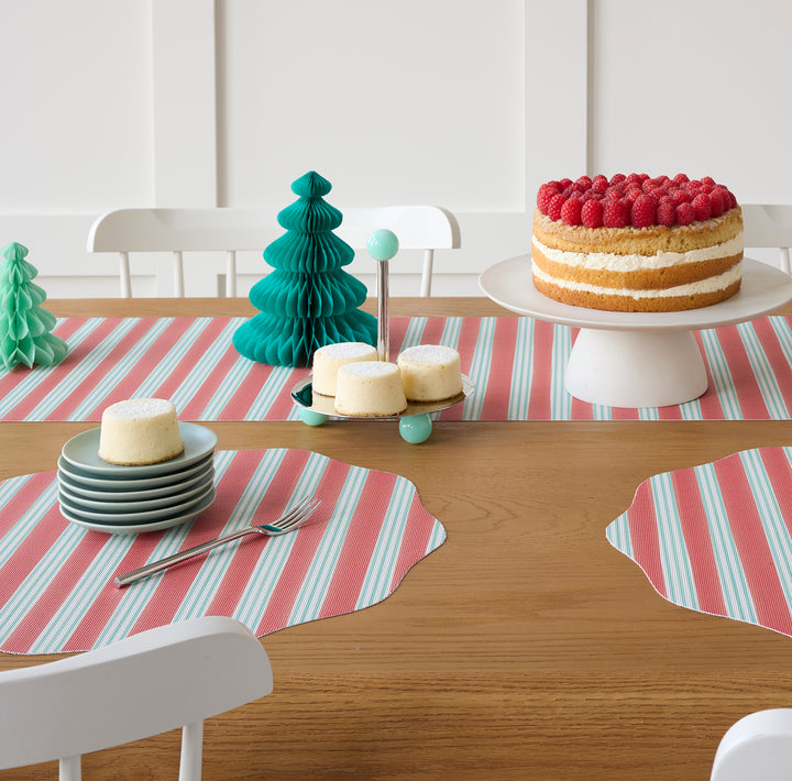 Meri Meri x Chilewich Festive Stripe Scallop Placemats Set/4 (Red)