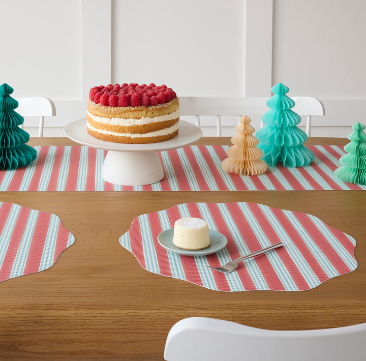 Meri Meri x Chilewich Festive Stripe Scallop Placemats Set/4 (Red)
