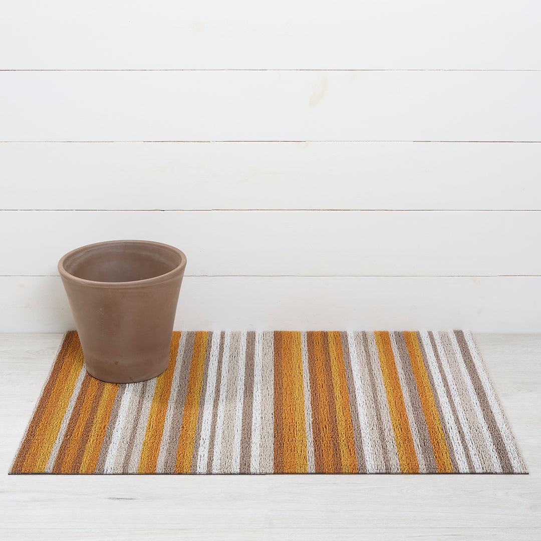 Chilewich Horizon Stripe Shag Floor Mats (Desert)